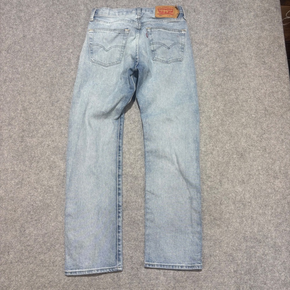 Levis 501 Original Fit Light Wash Straight Leg Button Fly Denim Jeans 29x30